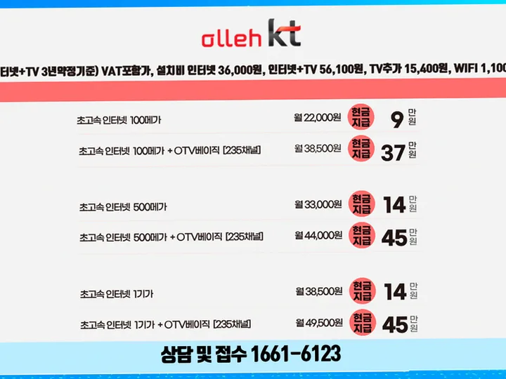 수민동 인터넷 설치 사례 1